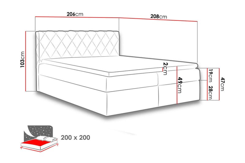 Gabin Sängpaket Kontinentalsäng 200x200 cm - Grön - Möbler - Säng - Kontinentalsäng