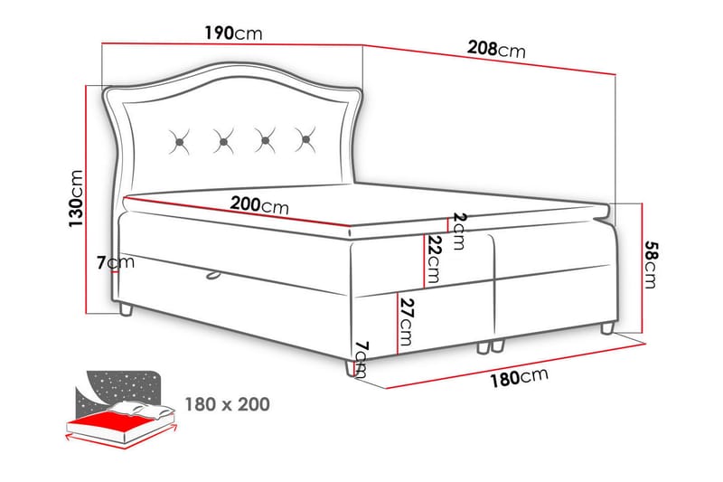 Hestra Sängpaket Kontinentalsäng 180x200 cm - Blå - Möbler - Säng - Kontinentalsäng