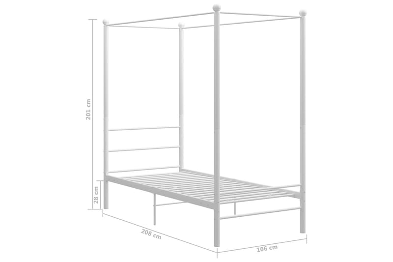 Himmelsäng vit metall 100x200 cm - Vit - Möbler - Säng - Himmelsäng