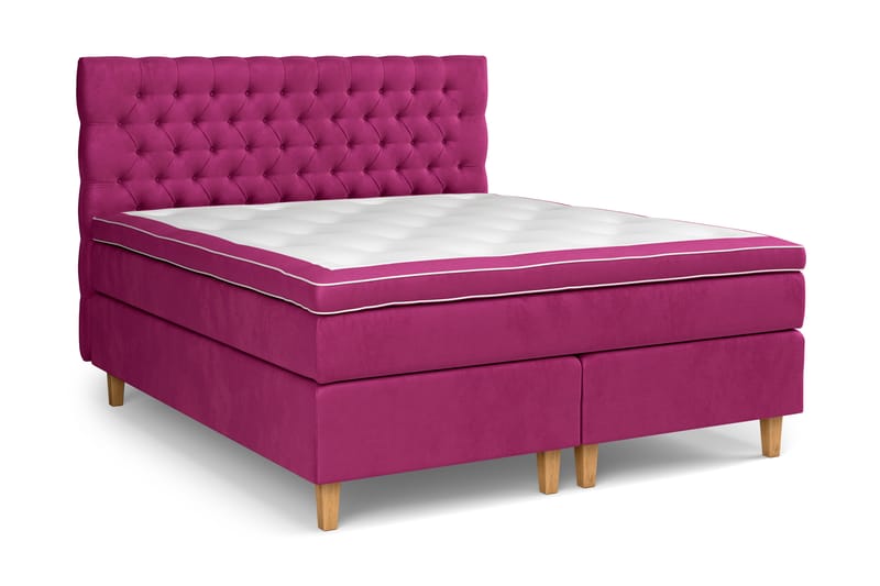 Komplett Sängpaket Estelle 160x200 cm - Rosa|Sammet - Möbler - Säng - Kontinentalsäng