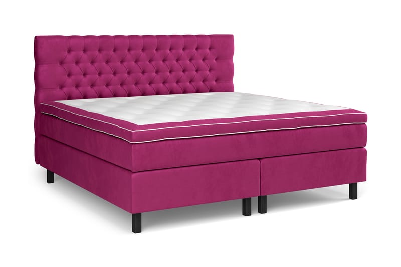 Komplett Sängpaket Estelle 210x210 cm - Rosa|Sammet - Möbler - Säng - Kontinentalsäng