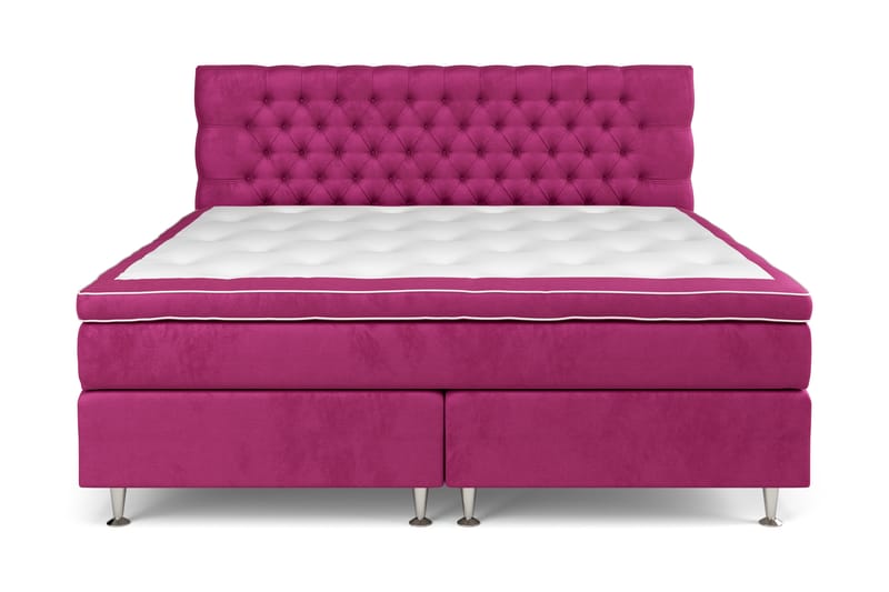 Komplett Sängpaket Estelle 210x210 cm - Rosa|Sammet - Möbler - Säng - Kontinentalsäng