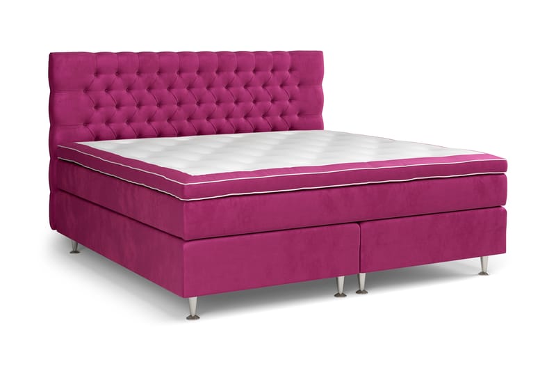 Komplett Sängpaket Estelle 210x210 cm - Rosa|Sammet - Möbler - Säng - Kontinentalsäng