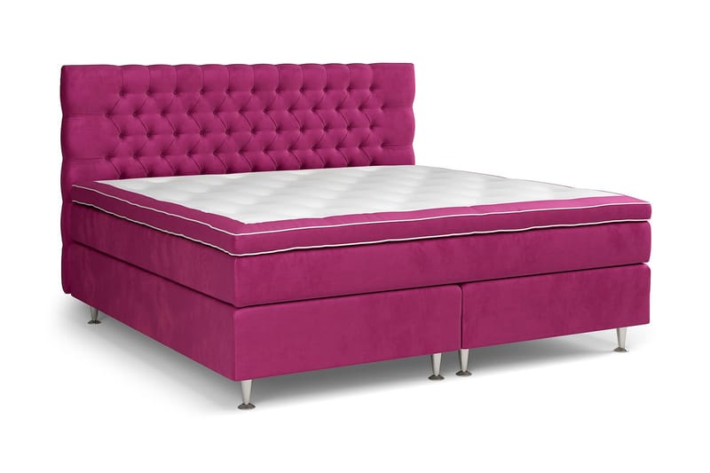 Komplett Sängpaket Estelle 210x210 cm - Rosa|Sammet - Möbler - Säng - Kontinentalsäng