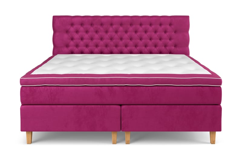 Komplett Sängpaket Estelle 210x210 cm - Rosa|Sammet - Möbler - Säng - Kontinentalsäng