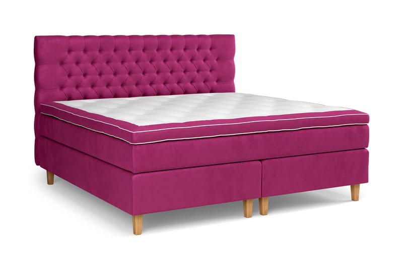 Komplett Sängpaket Estelle 210x210 cm - Rosa|Sammet - Möbler - Säng - Kontinentalsäng