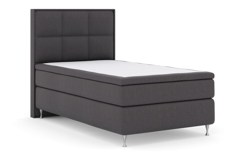 Komplett Sängpaket Choice No 6 120x200 Medium Watergel - Mörkgrå|Silver - Kontinentalsäng - Enkelsäng - Komplett sängpaket