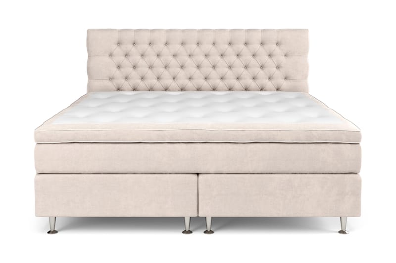 Komplett Sängpaket Estelle 210x210 cm - Beige|Sammet - Möbler - Säng - Kontinentalsäng