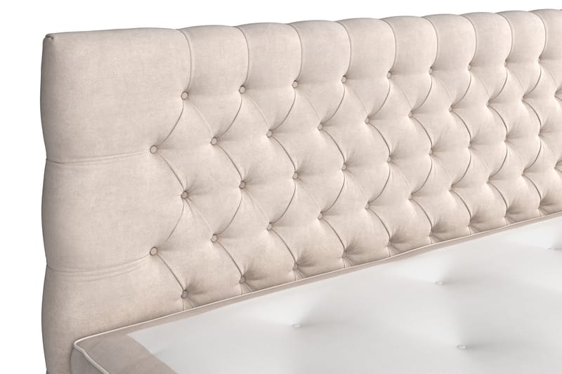 Komplett Sängpaket Estelle 210x210 cm - Beige|Sammet - Möbler - Säng - Kontinentalsäng