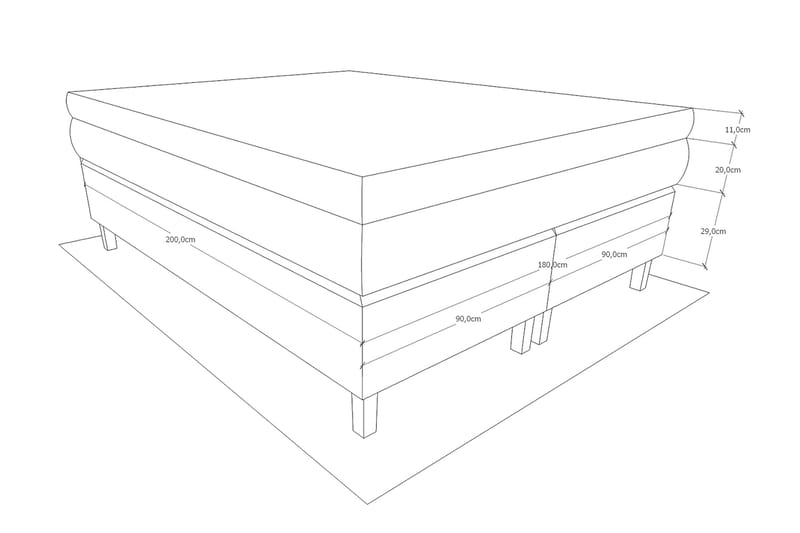 Komplett Sängpaket Grand 160x200 Ljusgrå - Fast Latex - Möbler - Säng - Kontinentalsäng