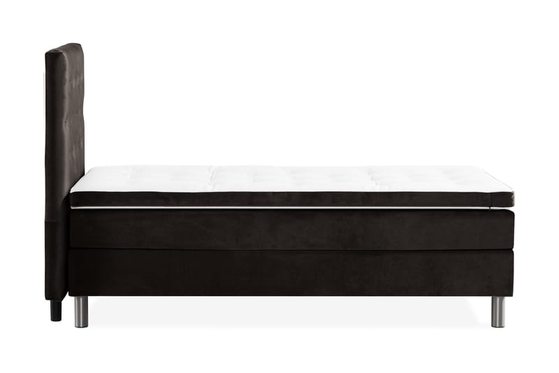 Komplett Sängpaket Rebeca 90x200 cm Knapp Gavel - Mörkgrå|Sammet - Kontinentalsäng - Enkelsäng - Dubbelsäng - Komplett sängpaket
