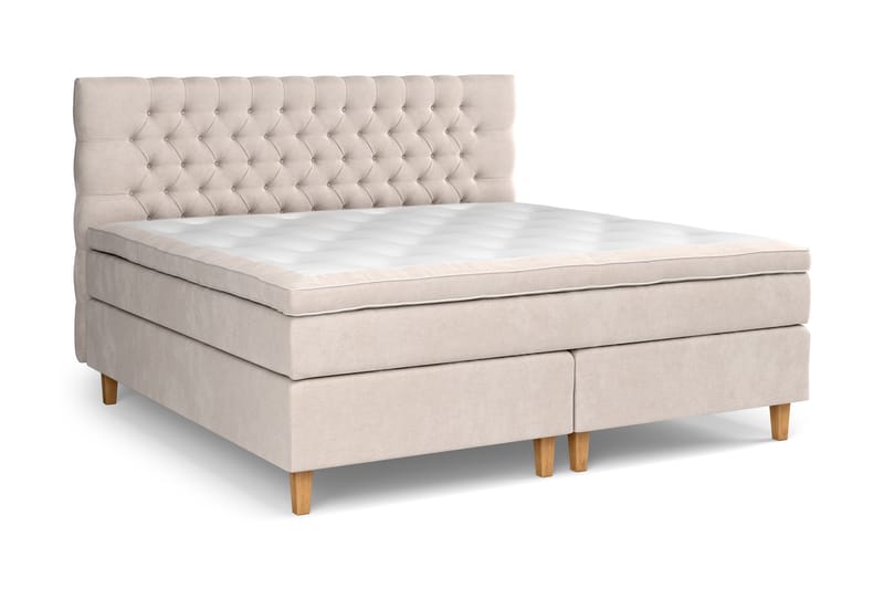 Kontinentalsäng Estelle 210x210 cm - Beige|Sammet - Möbler - Säng - Kontinentalsäng