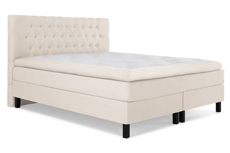 Komplett Sängpaket Olivia 180x200 Diamant Sänggavel Beige + Madrasskydd - Polyeter - Möbler - Säng - Kontinentalsäng