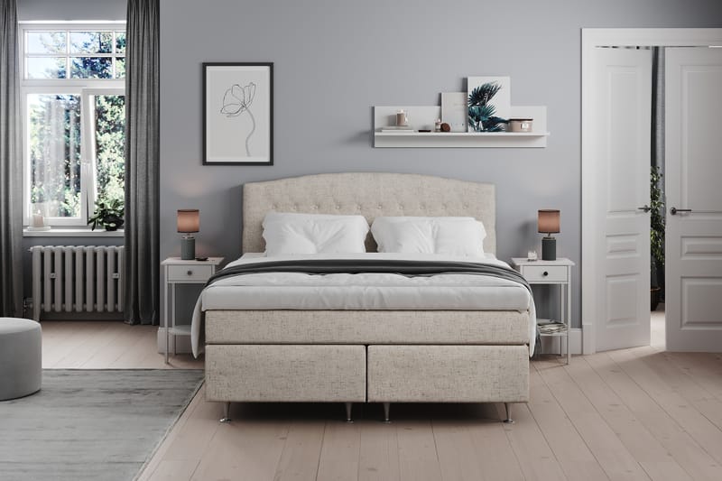 Sängpaket Abelie 160x200 Fast - Beige - Möbler - Säng - Kontinentalsäng