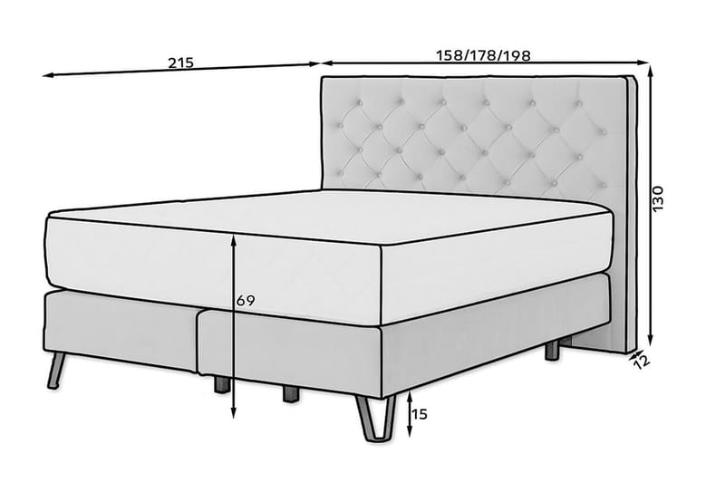 Sängpaket Ramsäng Kazuto 140x200 cm - Mörkblå - Ramsäng - Dubbelsäng - Komplett sängpaket