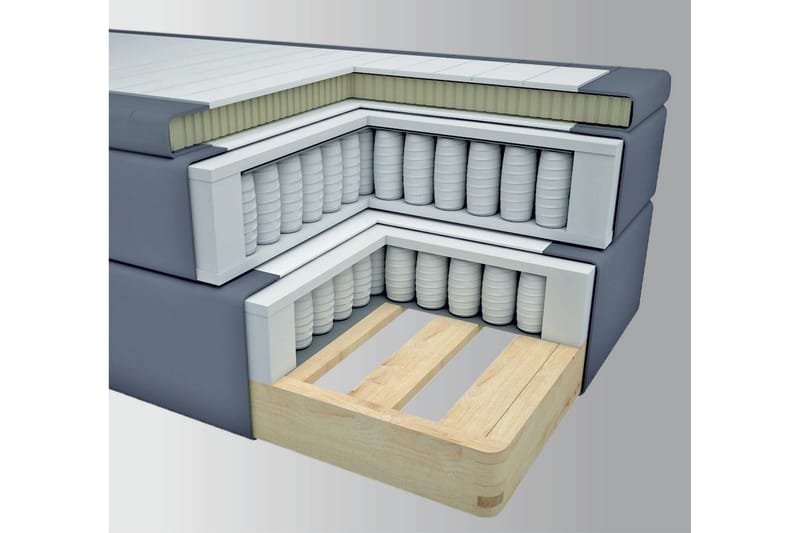 Komplett Sängpaket Choice No 4 120x200 Fast - Blå|Metall V-form - Möbler - Säng - Kontinentalsäng