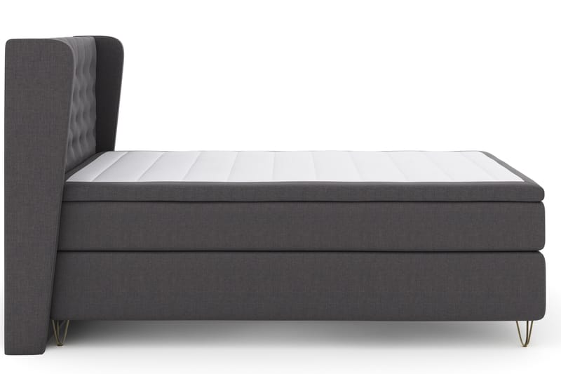 Komplett Sängpaket Choice No 4 140x200 Fast - Mörkgrå|Metall V-form - Kontinentalsäng - Enkelsäng - Komplett sängpaket