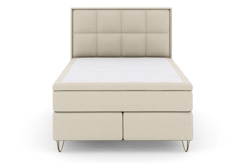 Komplett Sängpaket Choice No 4 140x200 Fast/Medium - Beige|Metall V-form - Kontinentalsäng - Enkelsäng - Komplett sängpaket