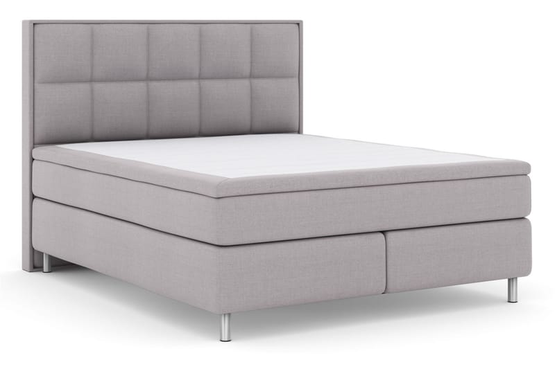 Komplett Sängpaket Choice No 4 180x200 Fast/Medium - Ljusgrå|Metall - Kontinentalsäng - Dubbelsäng - Komplett sängpaket