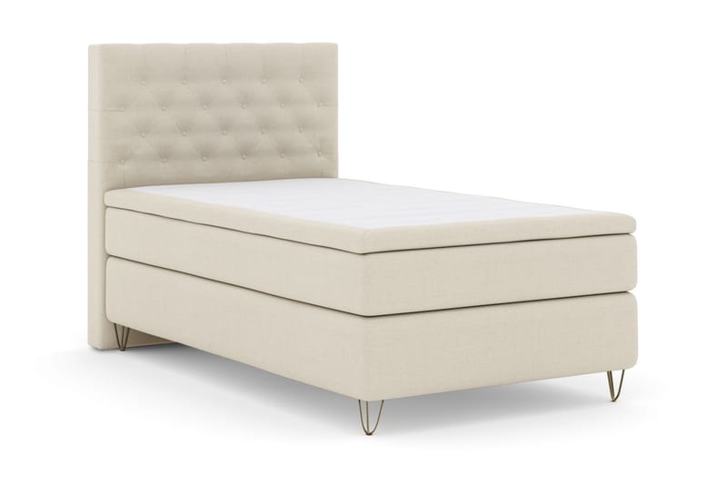 Komplett Sängpaket Choice No 5 120x200 Fast Watergel - Beige|Metall V-form - Kontinentalsäng - Enkelsäng - Komplett sängpaket