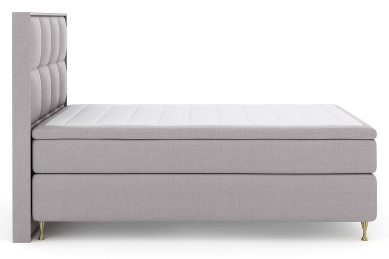 Komplett Sängpaket Choice No 5 140x200 Fast/Medium Latex - Ljusgrå|Guld - Kontinentalsäng - Enkelsäng - Komplett sängpaket