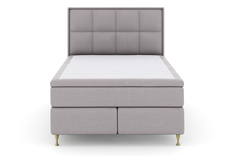 Komplett Sängpaket Choice No 5 140x200 Fast/Medium Latex - Ljusgrå|Guld - Kontinentalsäng - Enkelsäng - Komplett sängpaket