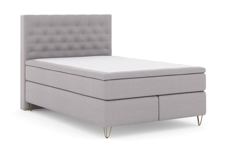Komplett Sängpaket Choice No 5 140x200 Fast/Medium Latex - Ljusgrå|Metall V-form - Kontinentalsäng - Enkelsäng - Komplett sängpaket