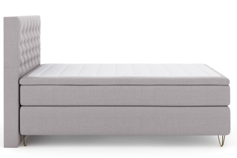 Komplett Sängpaket Choice No 5 140x200 Fast/Medium Latex - Ljusgrå|Metall V-form - Kontinentalsäng - Enkelsäng - Komplett sängpaket