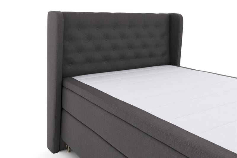 Komplett Sängpaket Choice No 5 140x200 Fast/Medium Watergel - Mörkgrå|Metall V-form - Kontinentalsäng - Enkelsäng - Komplett sängpaket
