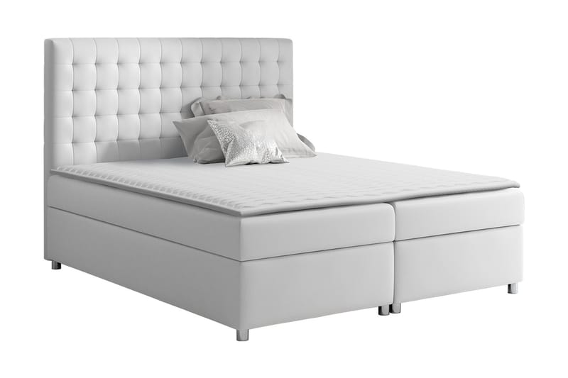 Komplett Sängpaket Emerita 200x200 cm - Vit - Kontinentalsäng - Enkelsäng - Dubbelsäng - Komplett sängpaket