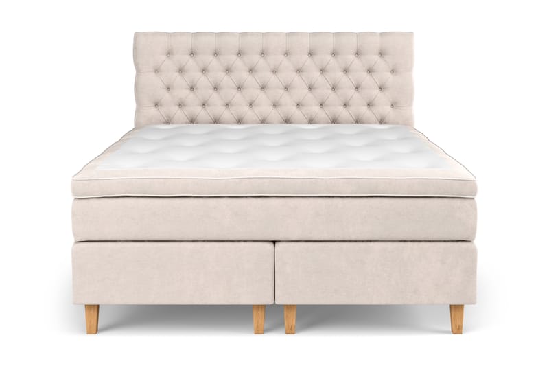 Komplett Sängpaket Estelle 160x200 cm - Beige|Sammet - Möbler - Säng - Kontinentalsäng