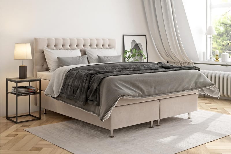 Komplett Sängpaket Estelle 180x200 cm - Beige - Möbler - Säng - Kontinentalsäng