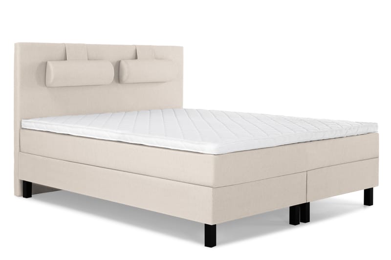 Komplett Sängpaket Olivia 160x200 Slät Sänggavel Beige - Skum Nackkudde Stor - Möbler - Säng - Kontinentalsäng