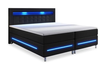 Komplett Sängpaket Pisa Lyx 140x200 LED Pikerad Gavel Konstl