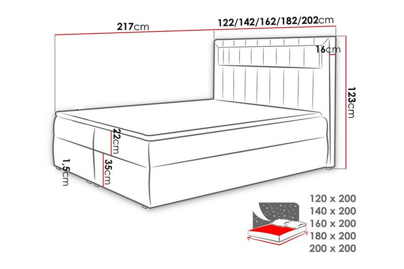 Kontinentalsäng Boisdale 120x200 cm - Möbler - Säng - Kontinentalsäng