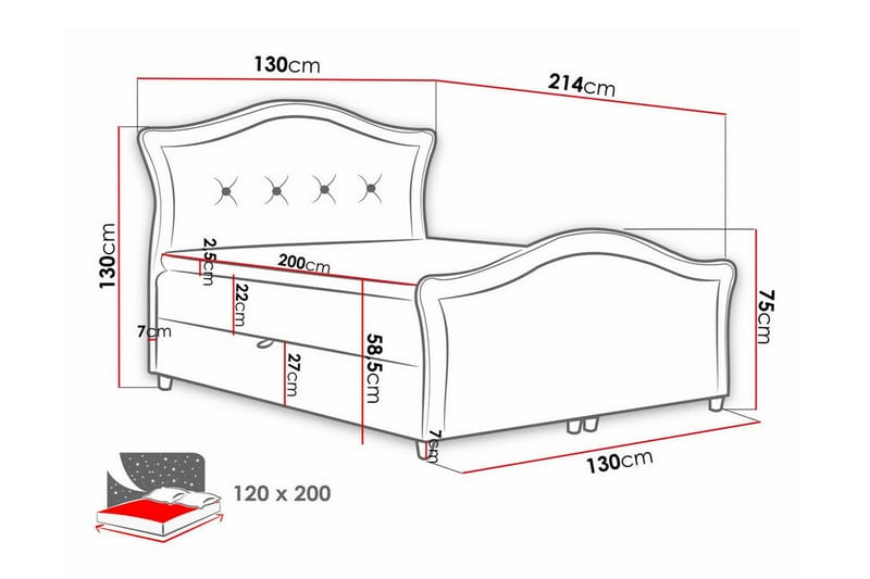 Kontinentalsäng Boisdale 120x200 cm - Möbler - Säng - Kontinentalsäng