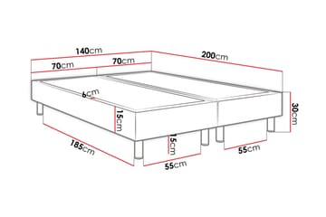 Kontinentalsäng Forenza 140x200 cm - Blå - Möbler - Säng - Kontinentalsäng