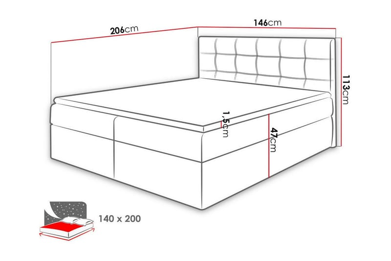 Kontinentalsäng Kintore 140x200 cm - Möbler - Säng - Kontinentalsäng