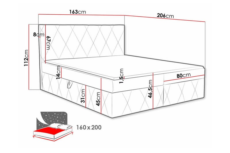 Kontinentalsäng Kintore 160x200 cm - Möbler - Säng - Kontinentalsäng