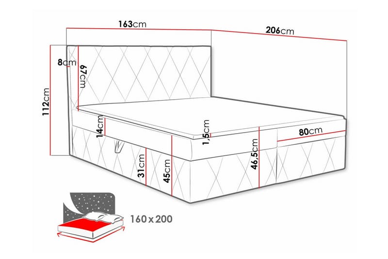 Kontinentalsäng Kintore 160x200 cm - Möbler - Säng - Kontinentalsäng