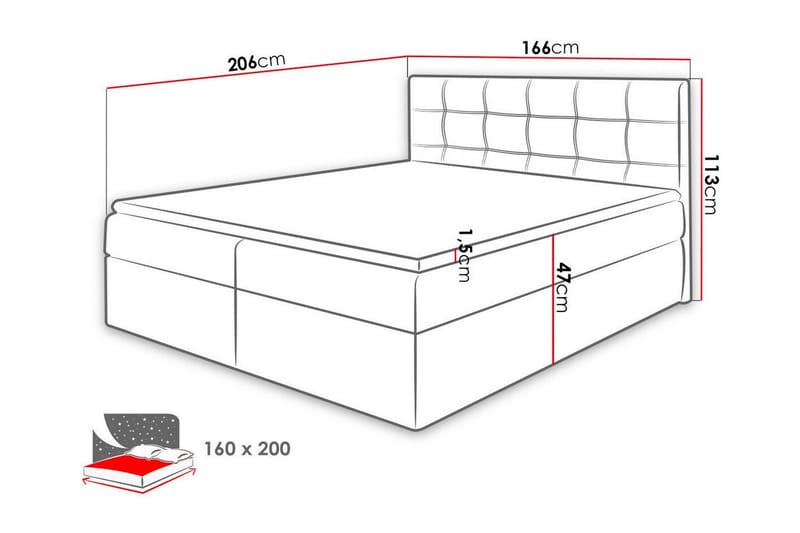 Kontinentalsäng Kintore 160x200 cm - Möbler - Säng - Kontinentalsäng