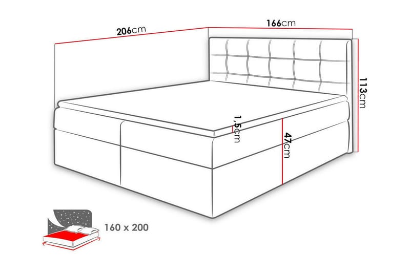 Kontinentalsäng Kintore 160x200 cm - Möbler - Säng - Kontinentalsäng