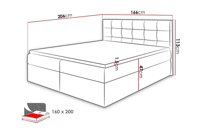 Kontinentalsäng Kintore 160x200 cm - Möbler - Säng - Kontinentalsäng