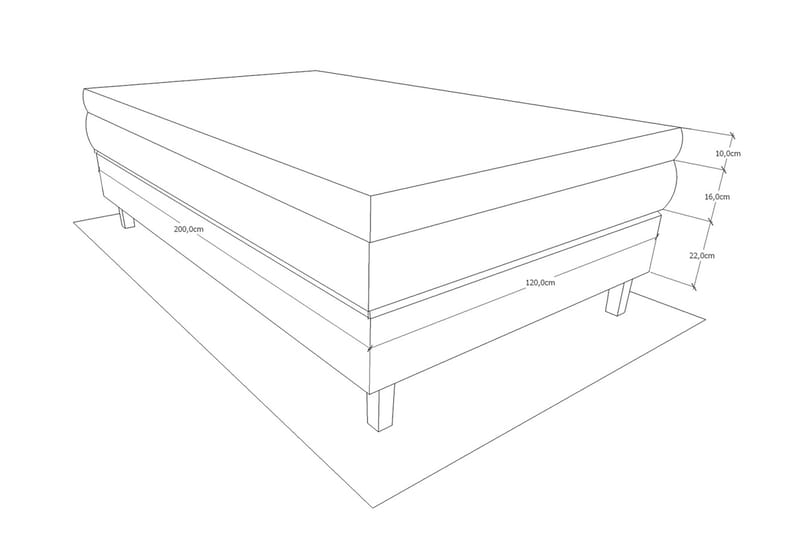 Kontinentalsäng Longford 120x200 Fast Polyeterskum - Svart - Möbler - Säng - Kontinentalsäng