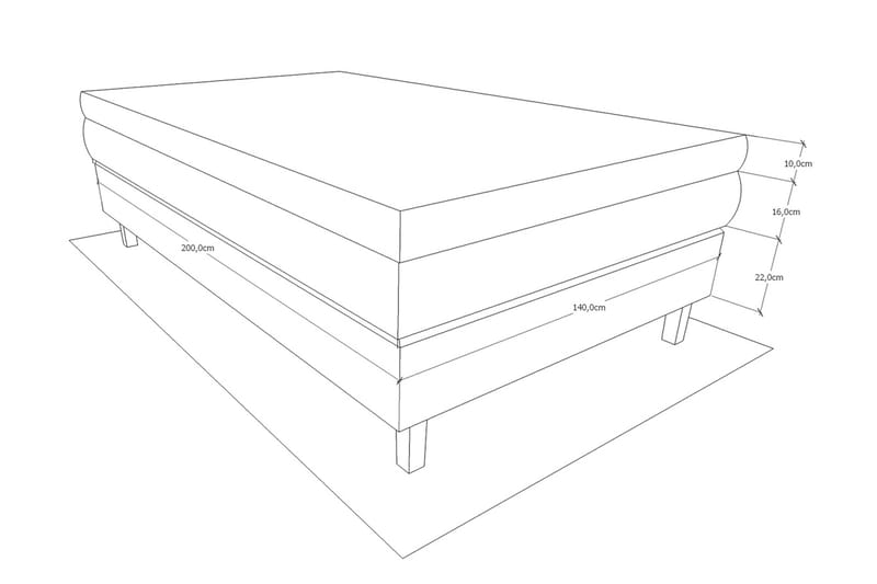 Kontinentalsäng Longford 140x200 Fast Polyeterskum - Svart - Kontinentalsäng - Dubbelsäng