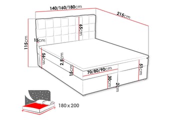 Kontinentalsäng Nelas 180x200 cm - Beige - Möbler - Säng - Kontinentalsäng