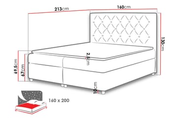 Kontinentalsäng Roma 160x200 med Förvaring - Mörkgrå - Möbler - Säng - Kontinentalsäng