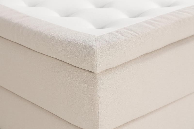 Sängpaket Kakichi Boucle 140x200 Knappad gavel - Ljusbeige - Möbler - Säng - Kontinentalsäng