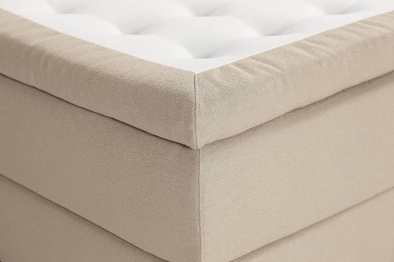 Sängpaket Kakichi Boucle 160x200 Knappad gavel - Beige - Möbler - Säng - Kontinentalsäng