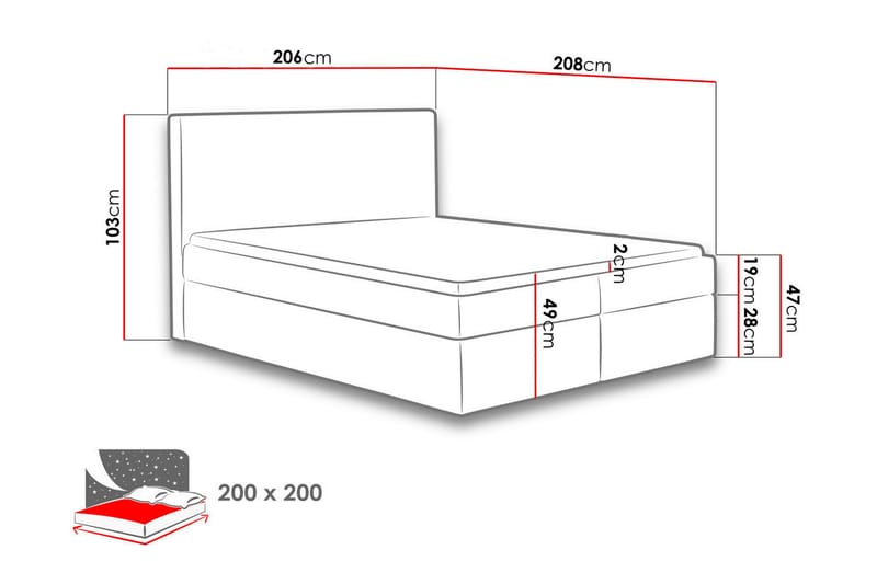 Laargard / Cosmo Sängpaket Kontinentalsäng 200x200 cm - Blå - Möbler - Säng - Kontinentalsäng